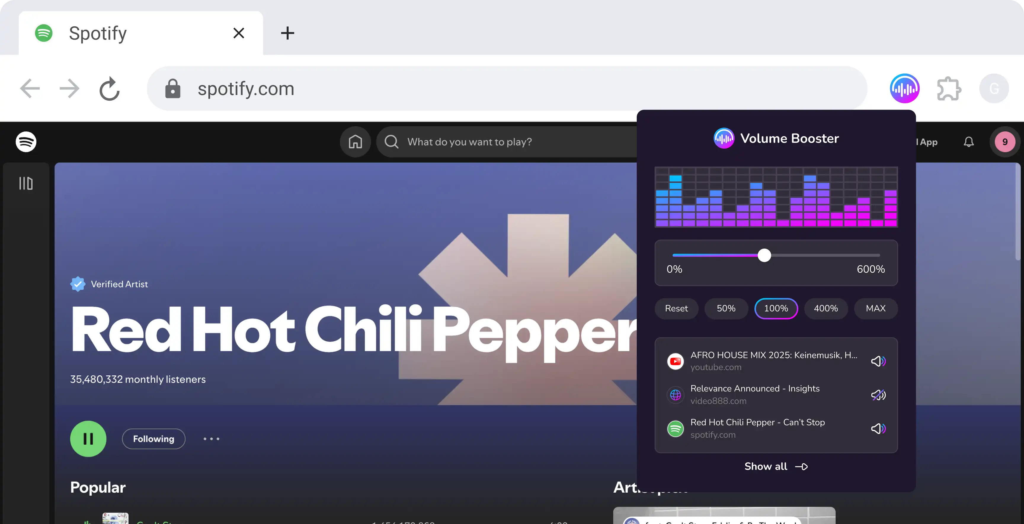 Loud tab image